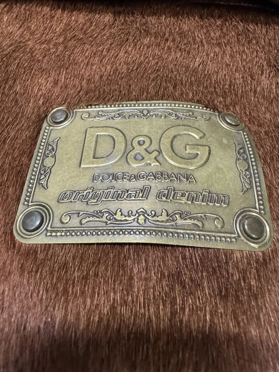 FW2005 Dolce & Gabbana Pony Hair Brut Denim Jacket ATuudBG 7