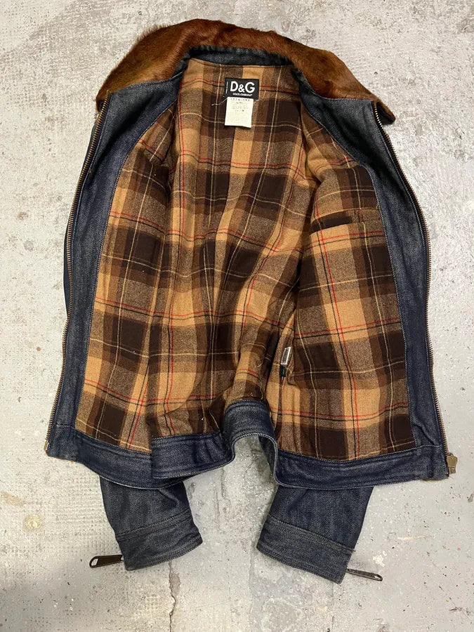 FW2005 Dolce & Gabbana Pony Hair Denim Jacket ozpwRMJ 5
