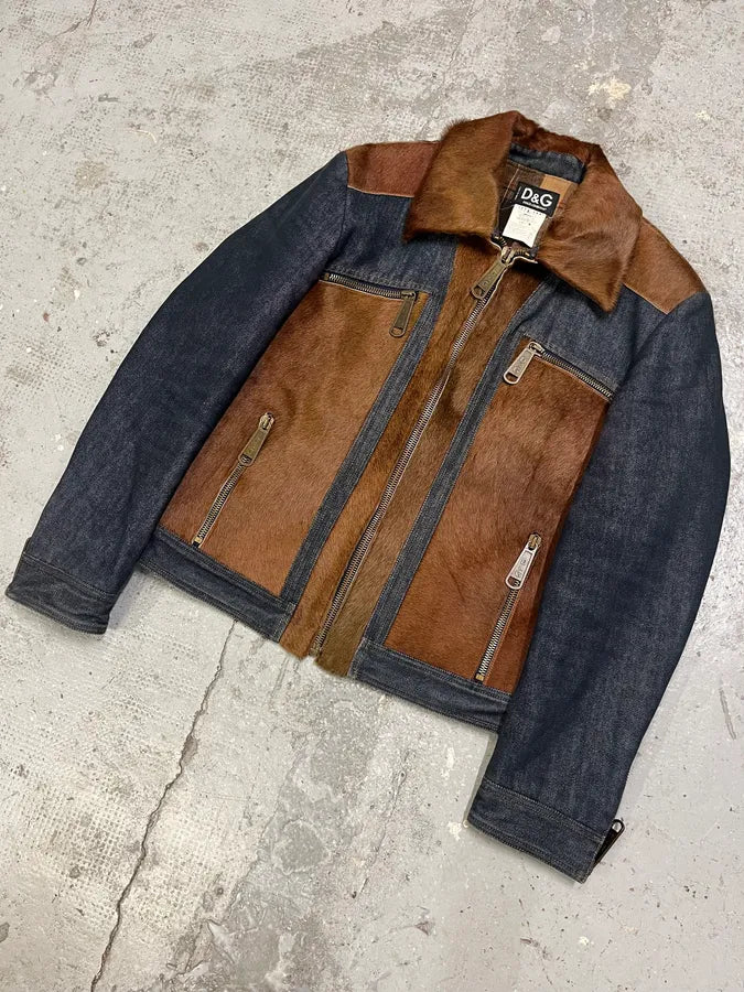 FW2005 Dolce & Gabbana Pony Hair Denim Jacket ozpwRMJ 3