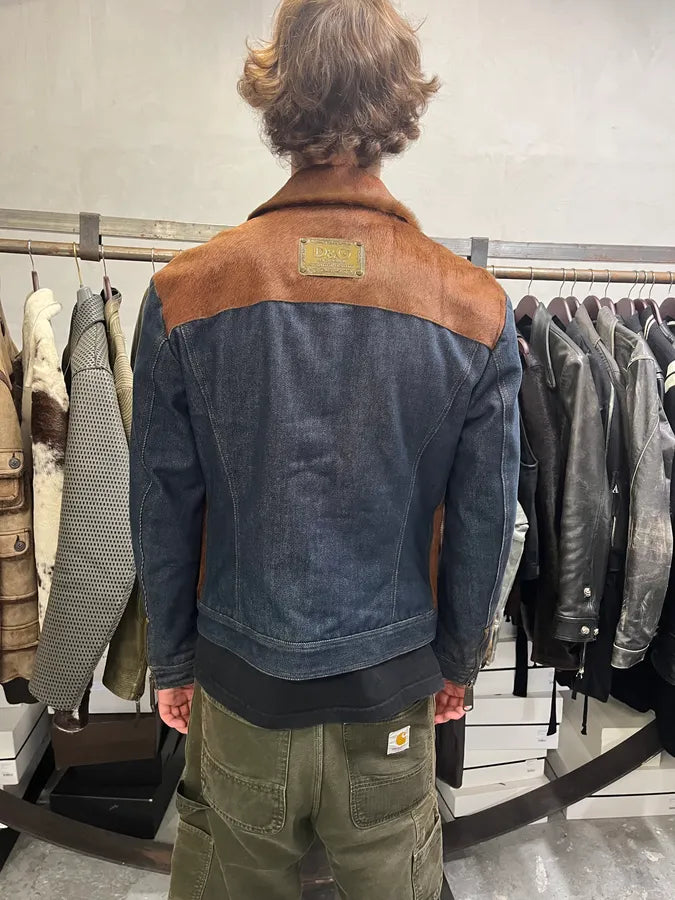FW2005 Dolce & Gabbana Pony Hair Denim Jacket ozpwRMJ 2