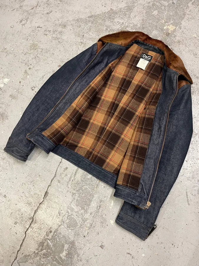 FW2005 Dolce & Gabbana Pony Hair Denim Jacket ozpwRMJ 4