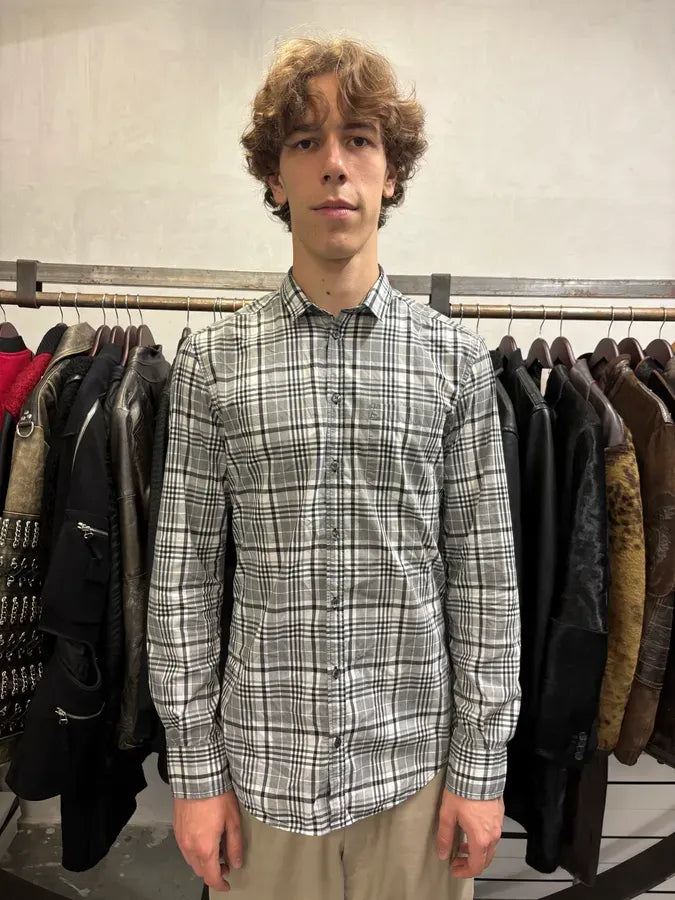 FW2005 Dolce & Gabbana Checkered Grey & White Shirt jxSUsjY 1