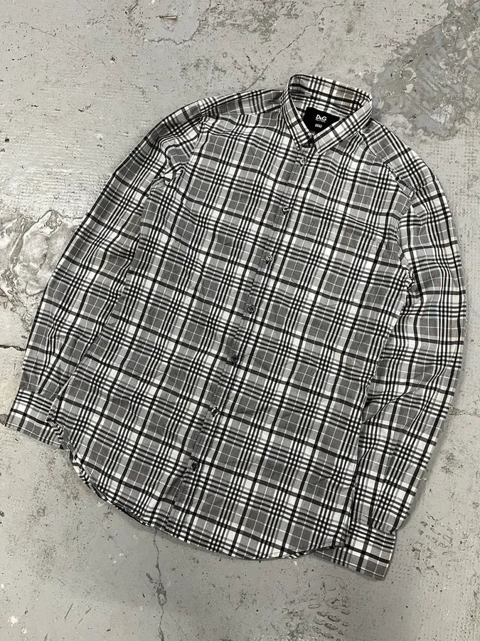 FW2005 Dolce & Gabbana Checkered Grey & White Shirt jxSUsjY 3