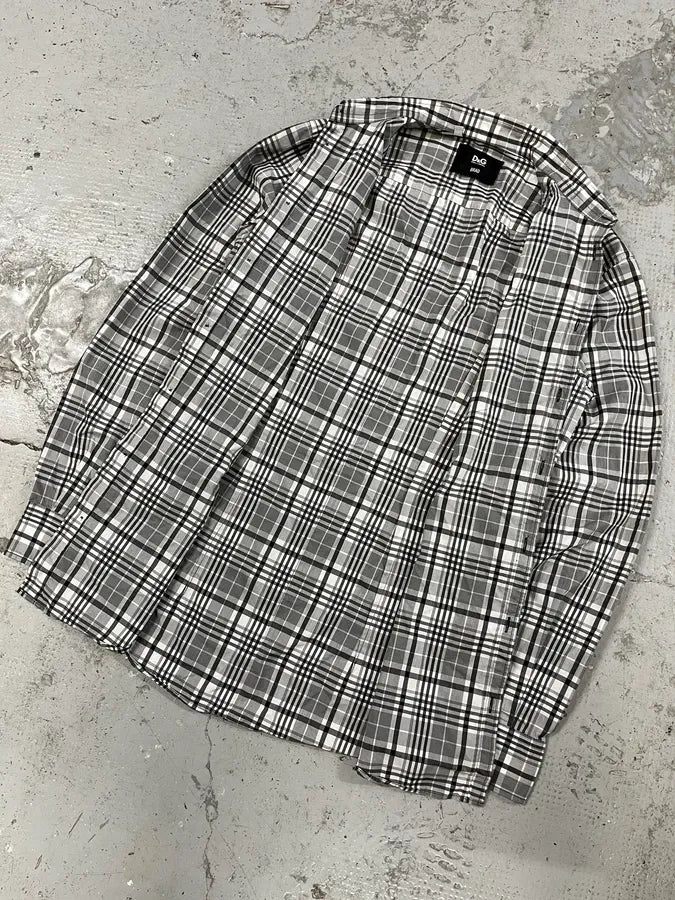 FW2005 Dolce & Gabbana Checkered Grey & White Shirt jxSUsjY 4