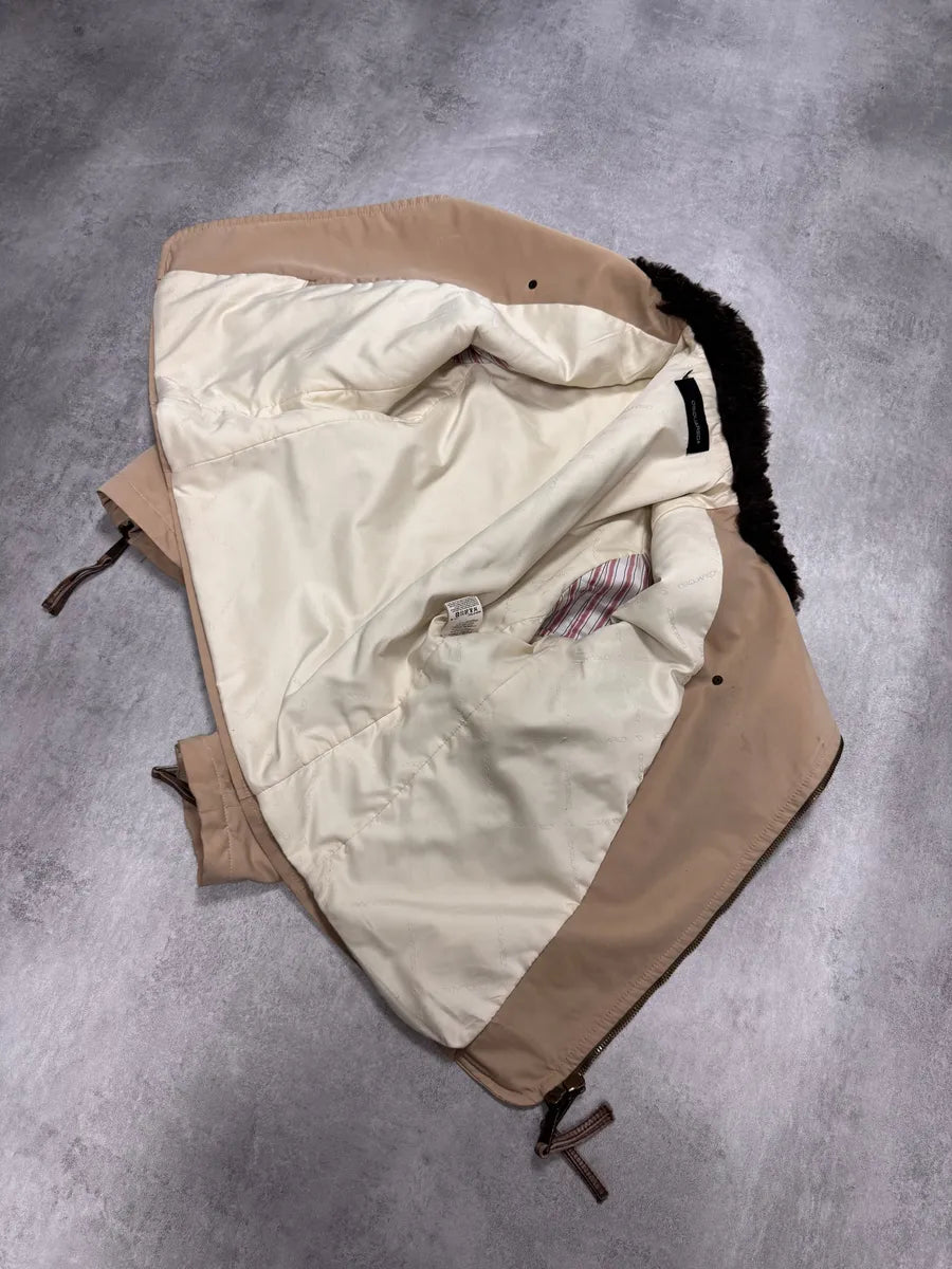 FW2005 Dsquared2 Astro Fur Collar Asymmetrical Beige Jacket PaNDVbd 6