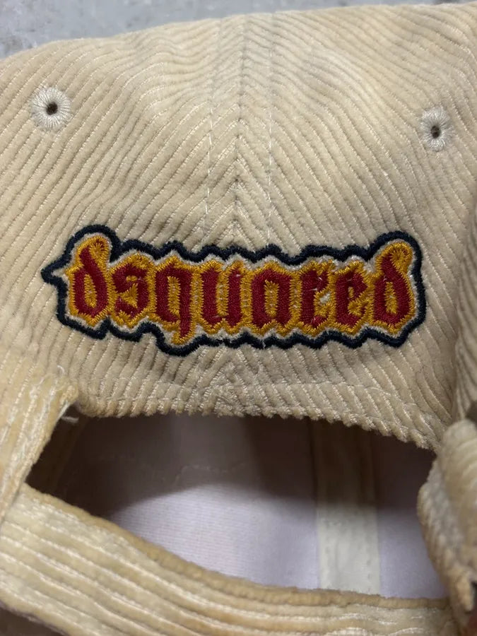 FW2005 Dsquared2 Beige Corduroy Embroidered Faith Cap NUtCaRF 5