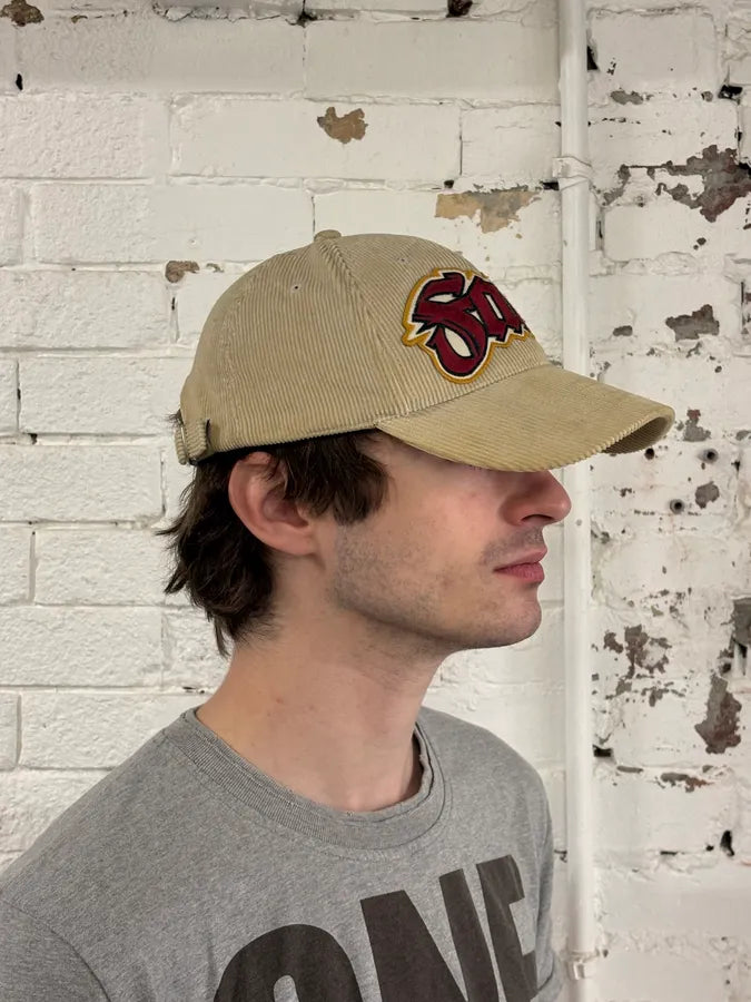 FW2005 Dsquared2 Beige Corduroy Embroidered Faith Cap NUtCaRF 2
