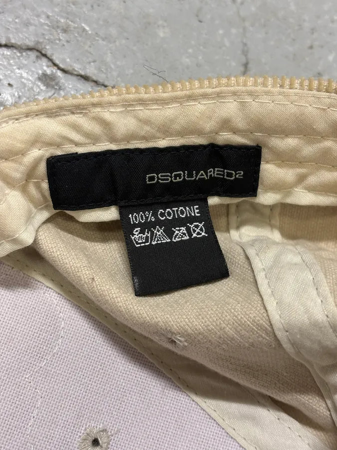 FW2005 Dsquared2 Beige Corduroy Embroidered Faith Cap NUtCaRF 7