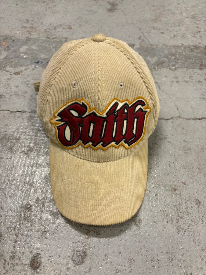FW2005 Dsquared2 Beige Corduroy Embroidered Faith Cap NUtCaRF 3