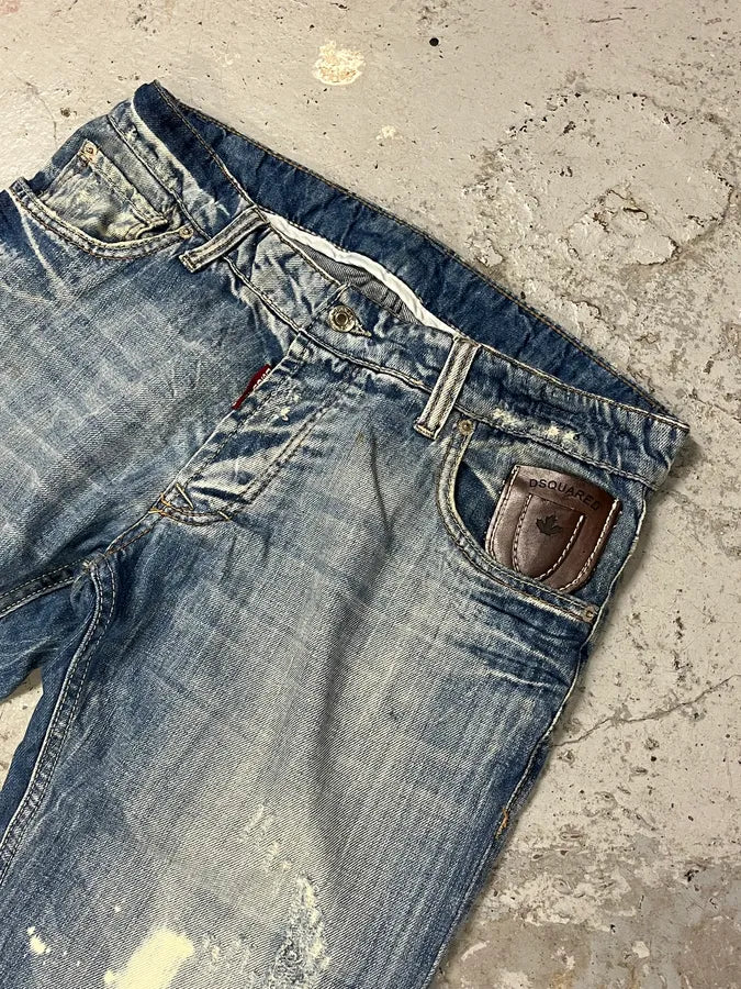 FW2005 DSquared2 Blue Faded Ripped Denim Jeans ZyigkrK 7