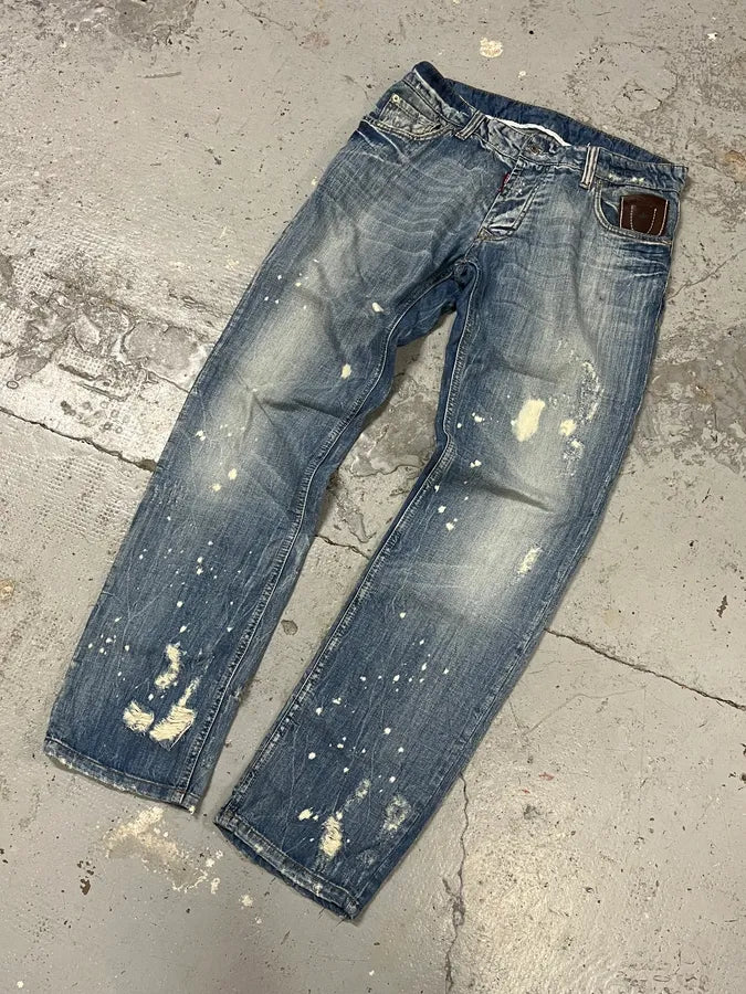 FW2005 DSquared2 Blue Faded Ripped Denim Jeans ZyigkrK 4