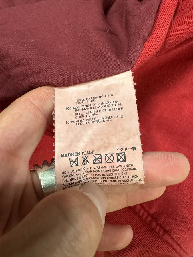 FW2005 Dsquared2 Faith Red Hybrid Leather Varsity Jacket (L) gthJMmQ 9