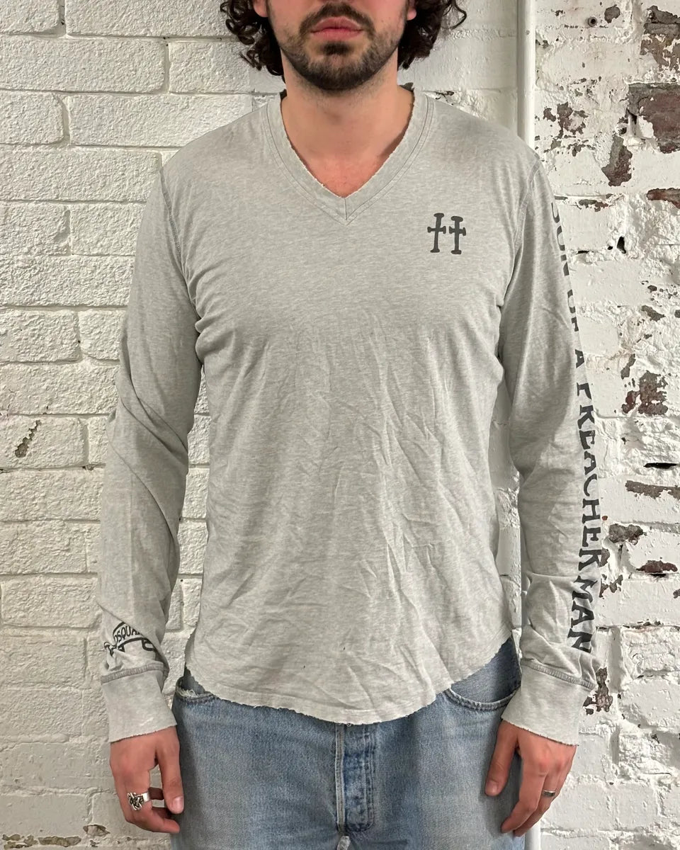 FW2005 Dsquared2 Grey V-Neck Longsleeves T-Shirt eRkjrvE 1