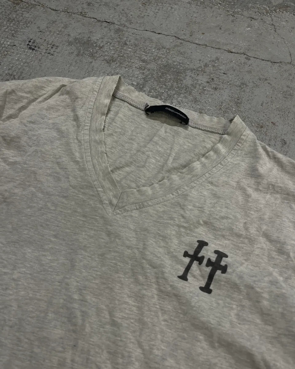 FW2005 Dsquared2 Grey V-Neck Longsleeves T-Shirt eRkjrvE 4
