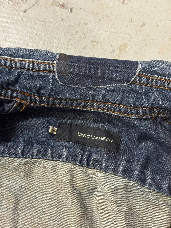 FW2005 Dsquared2 Jesus Lord Peace Cropped Denim Jacket nCFMGgX 8