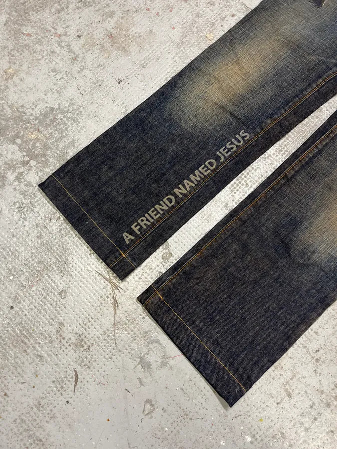 FW2005 Dsquared2 Jesus Lord Peace Low Waist Denim Jeans AJBiJUo 6