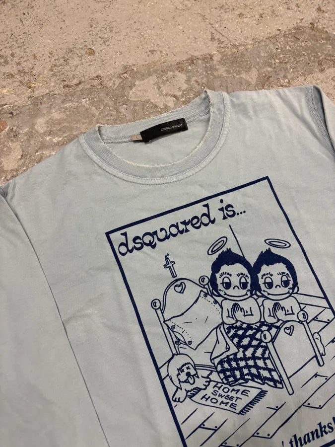 FW2005 Dsquared2 Light Blue Praying Angels Longsleeve T-Shirt XVfoVaS 4