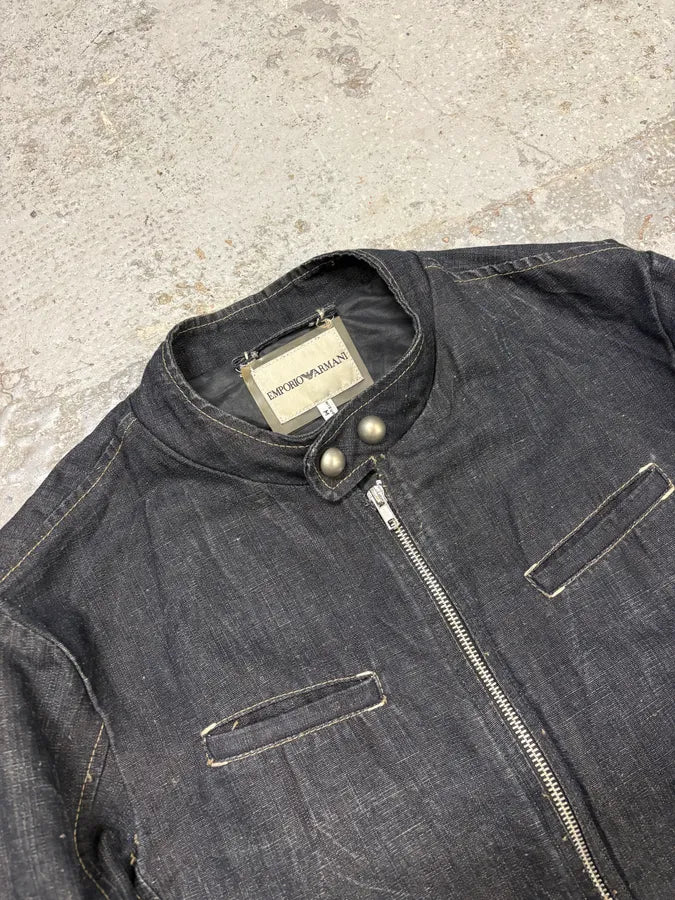 FW2005 Emporio Armani Biker Original Denim Jacket TKOTkUO 4
