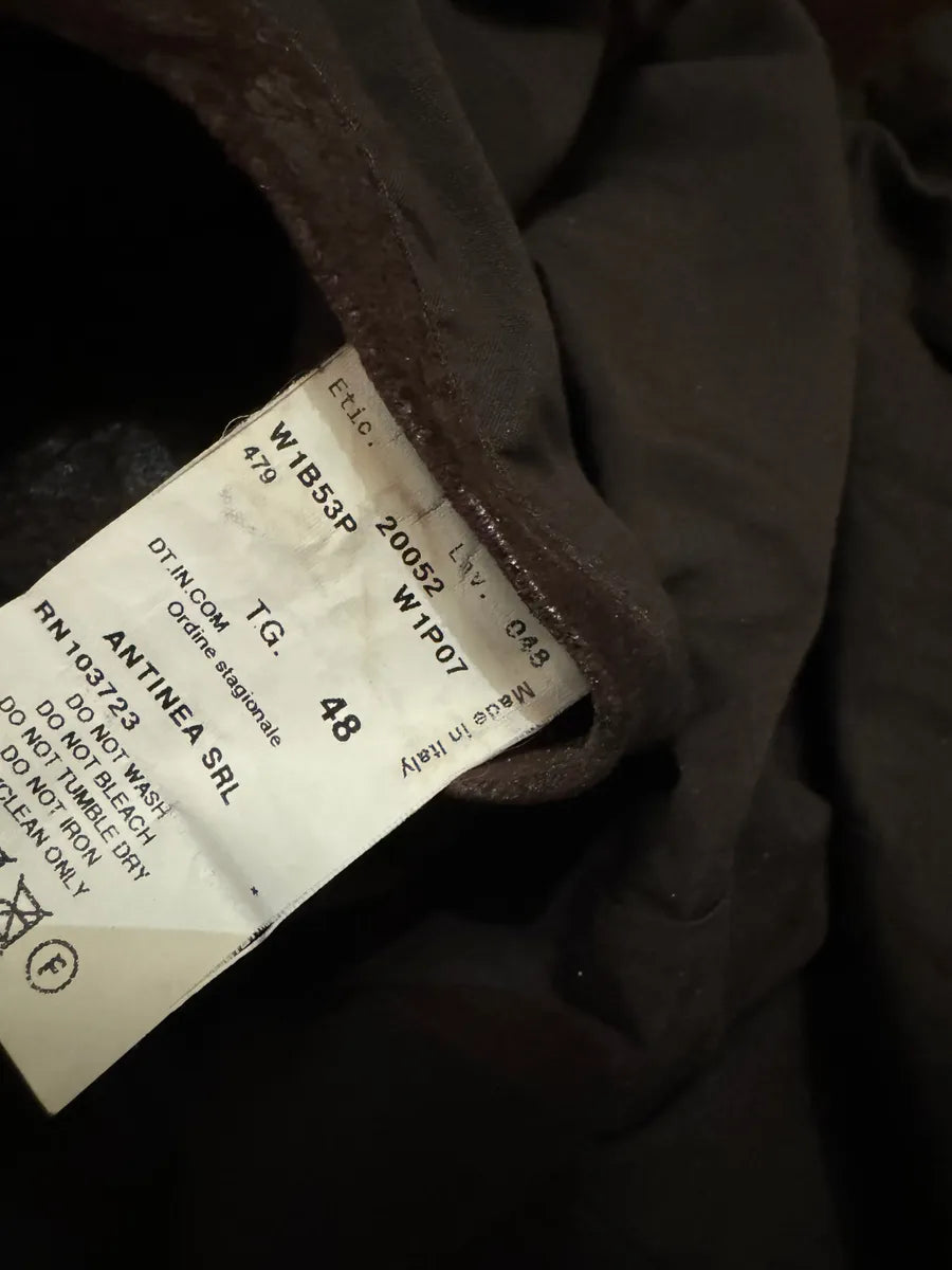 FW2005 Emporio Armani Brown Crocodile Effect Textured Leather Jacket SjZcvOe 6