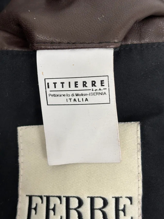 FW2008 Gianfranco Ferré Brown Quilted Bomber Leather Jacket UtOuihu 12