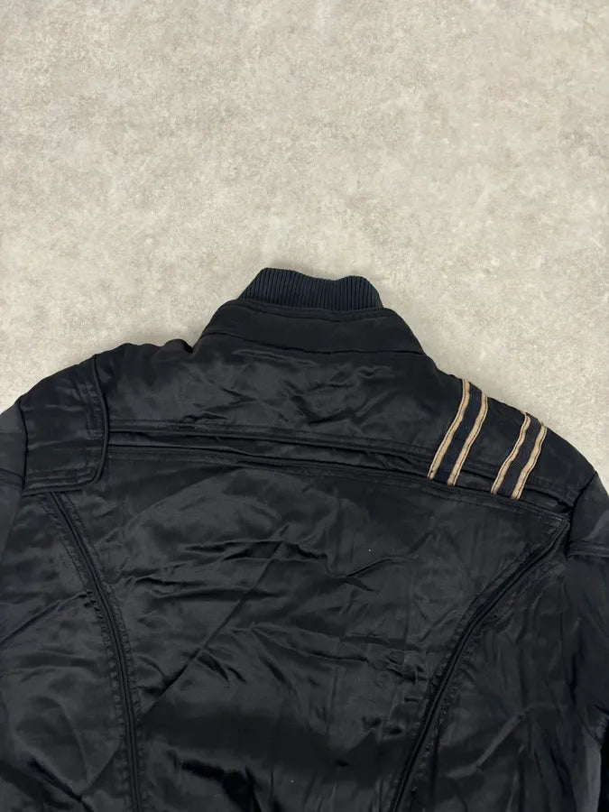 AW2005 Cavalli Black Silk Multi-Pocket Cargo Gun Bomber Jacket KElgwUL 5