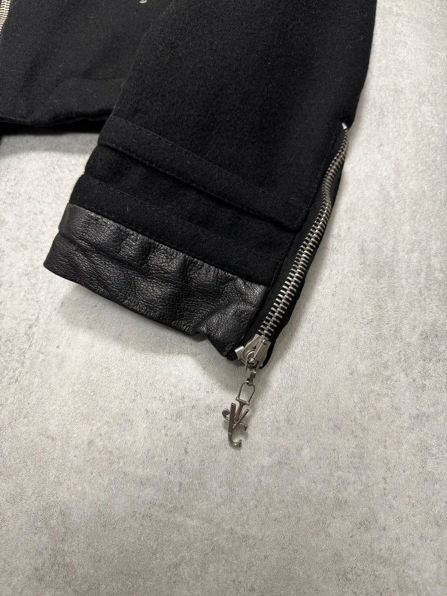 FW2005 Versace Asymmetrical Black Zipped Wool Jacket XRwxcIa 3