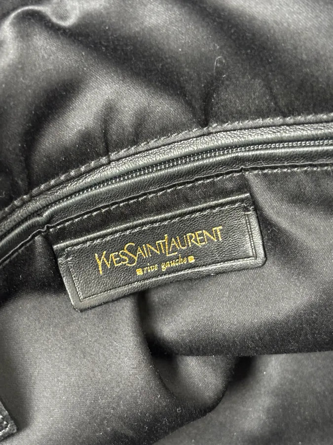 AW2005 Yves Saint Laurent Black Muse Patent Leather Crocodile Effect Bag HTdGqGZ 12