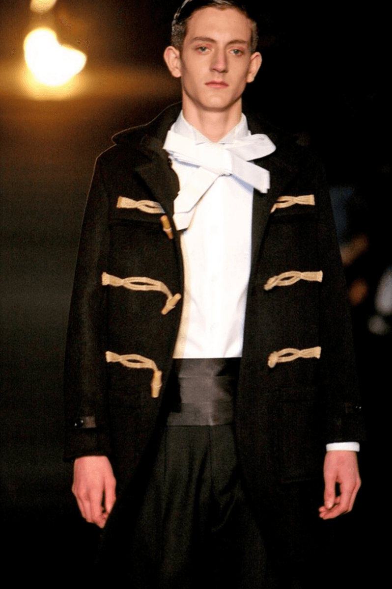 FW2006 Dior Homme Black Wool Rope Toggle Duffle Coat by Hedi Slimane iaOJYKP 1