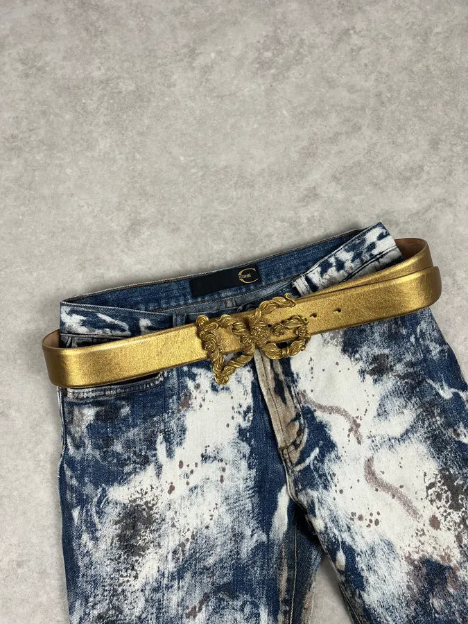 FW2006 Dolce & Gabbana Baroque Golden Buckle Leather Belt aWhvssl 0