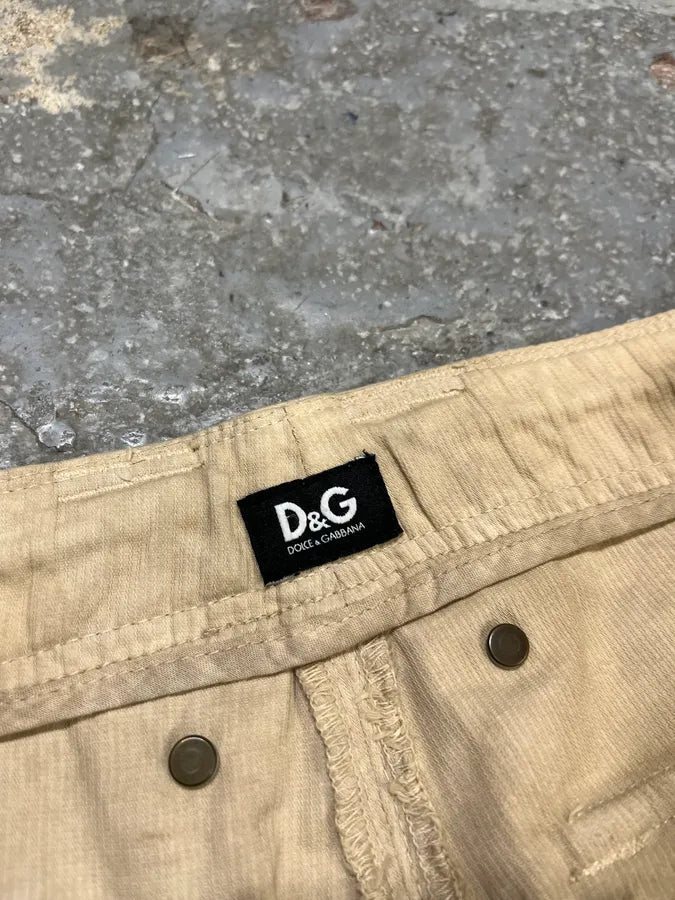 FW2006 Dolce & Gabbana Beige Multi Pockets Cargo Short gECIDGV 10