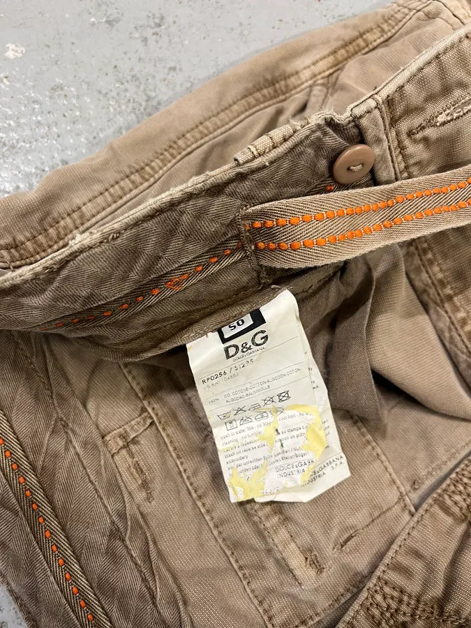 FW2006 Dolce & Gabbana Beige Multi Pockets Cargo Shorts QzsXIZT 12
