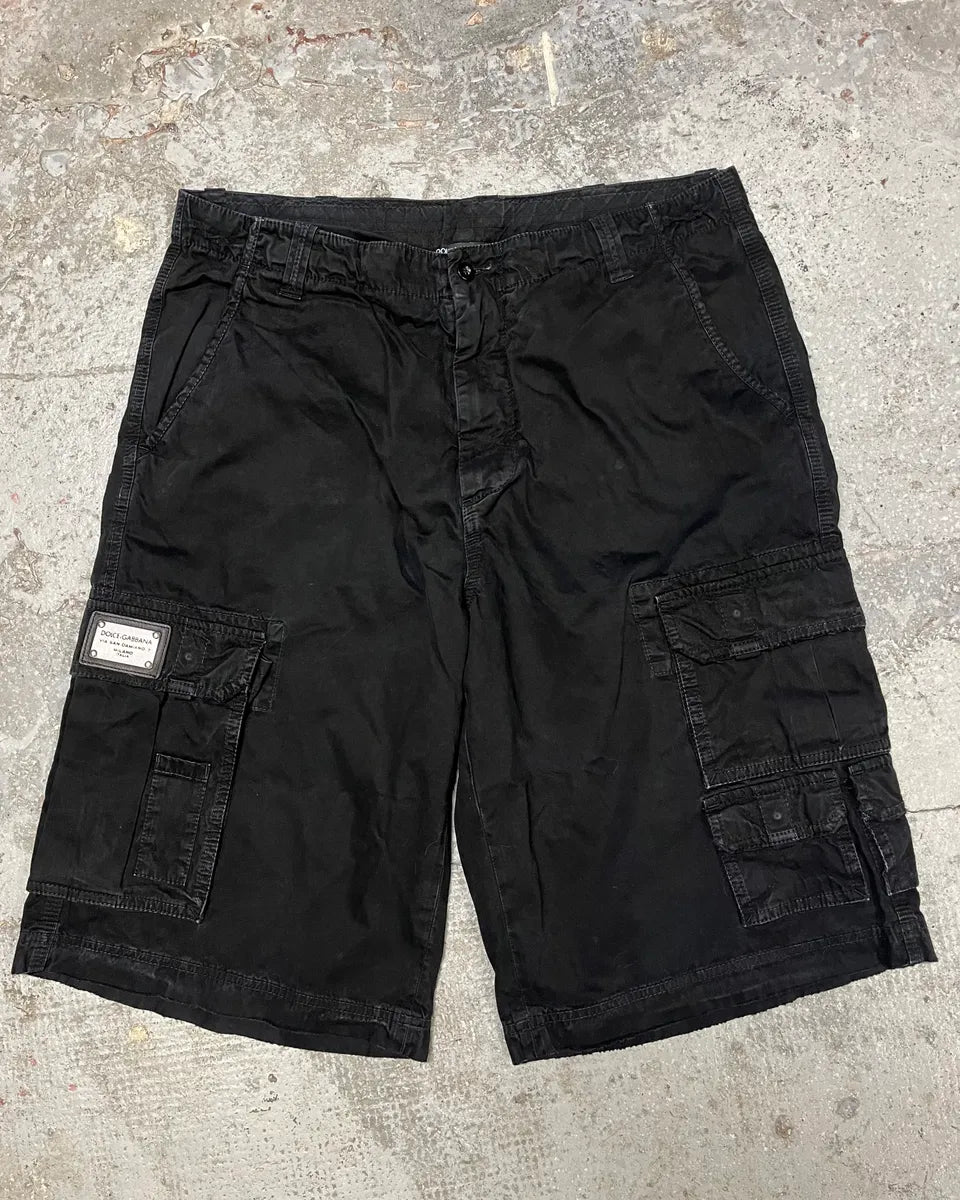 FW2006 Dolce & Gabbana Black Multi Pockets Cargo Shorts (XL) GqRASWF 2