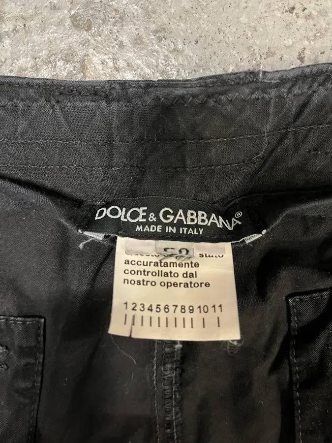 FW2006 Dolce & Gabbana Black Multi Pockets Cargo Shorts (XL) GqRASWF 9