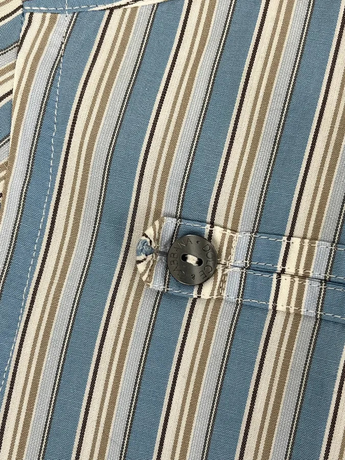 FW2006 Dolce & Gabbana Blue Striped Officer Napoleon Shirt AIzVnBW 9