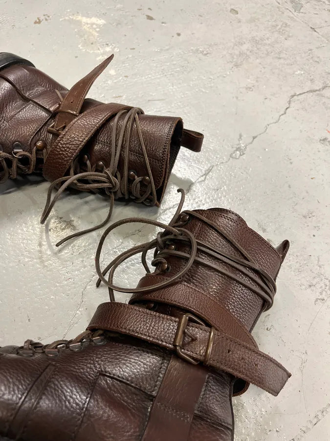 FW2006 Dolce & Gabbana Brown Leather Boots QIeTNwq 3