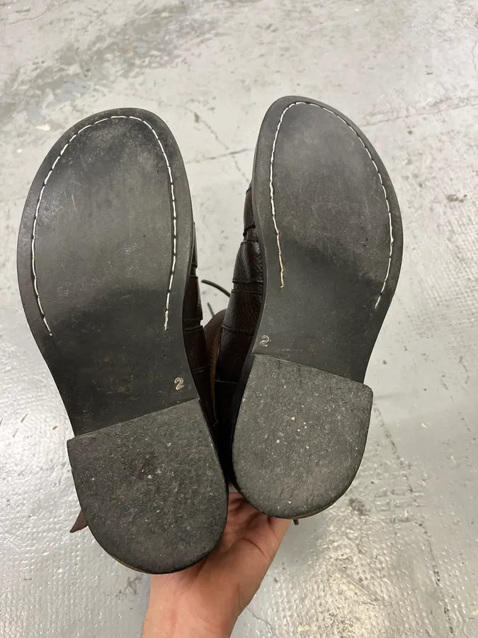 FW2006 Dolce & Gabbana Brown Leather Boots QIeTNwq 6