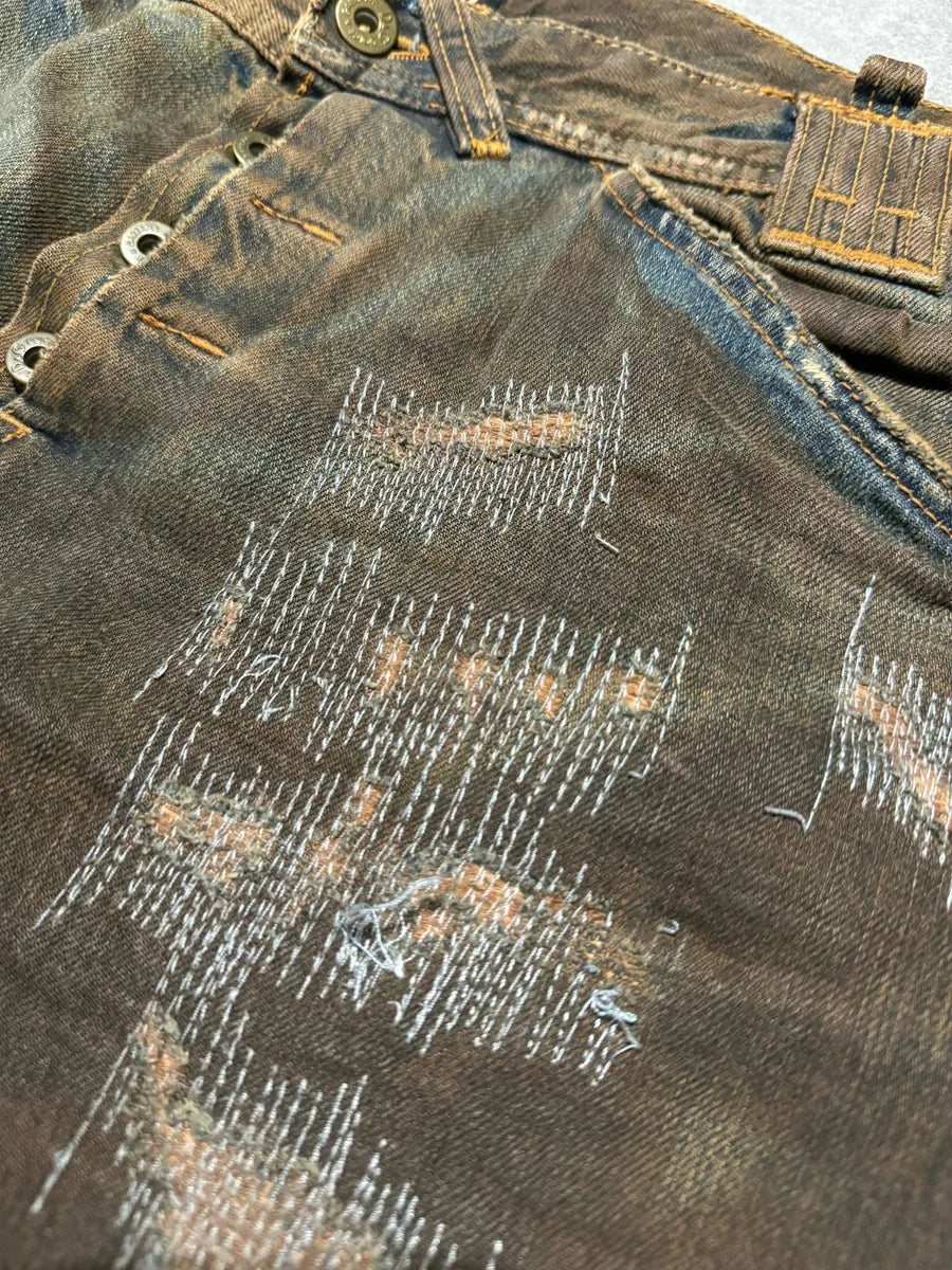 FW2006 Dolce & Gabbana Distressed Grey Relaxed Denim Jeans (XL) 5