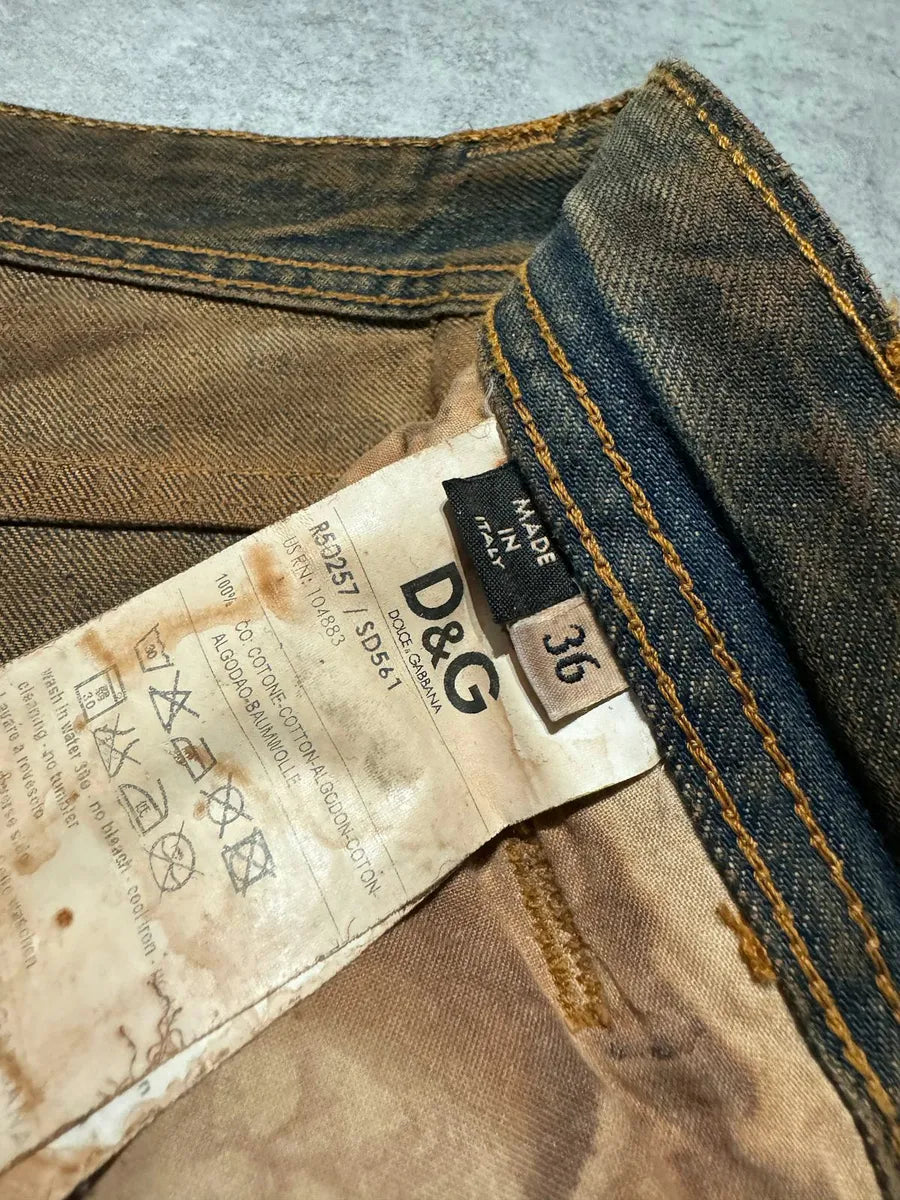 FW2006 Dolce & Gabbana Distressed Grey Relaxed Denim Jeans (XL) 9