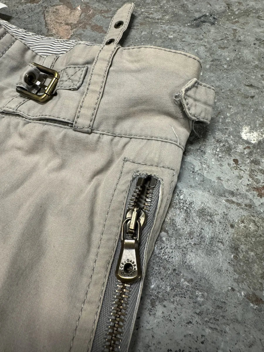 FW2006 Dolce & Gabbana Grey Multi Zips Cargo Beige Pants (L) 11