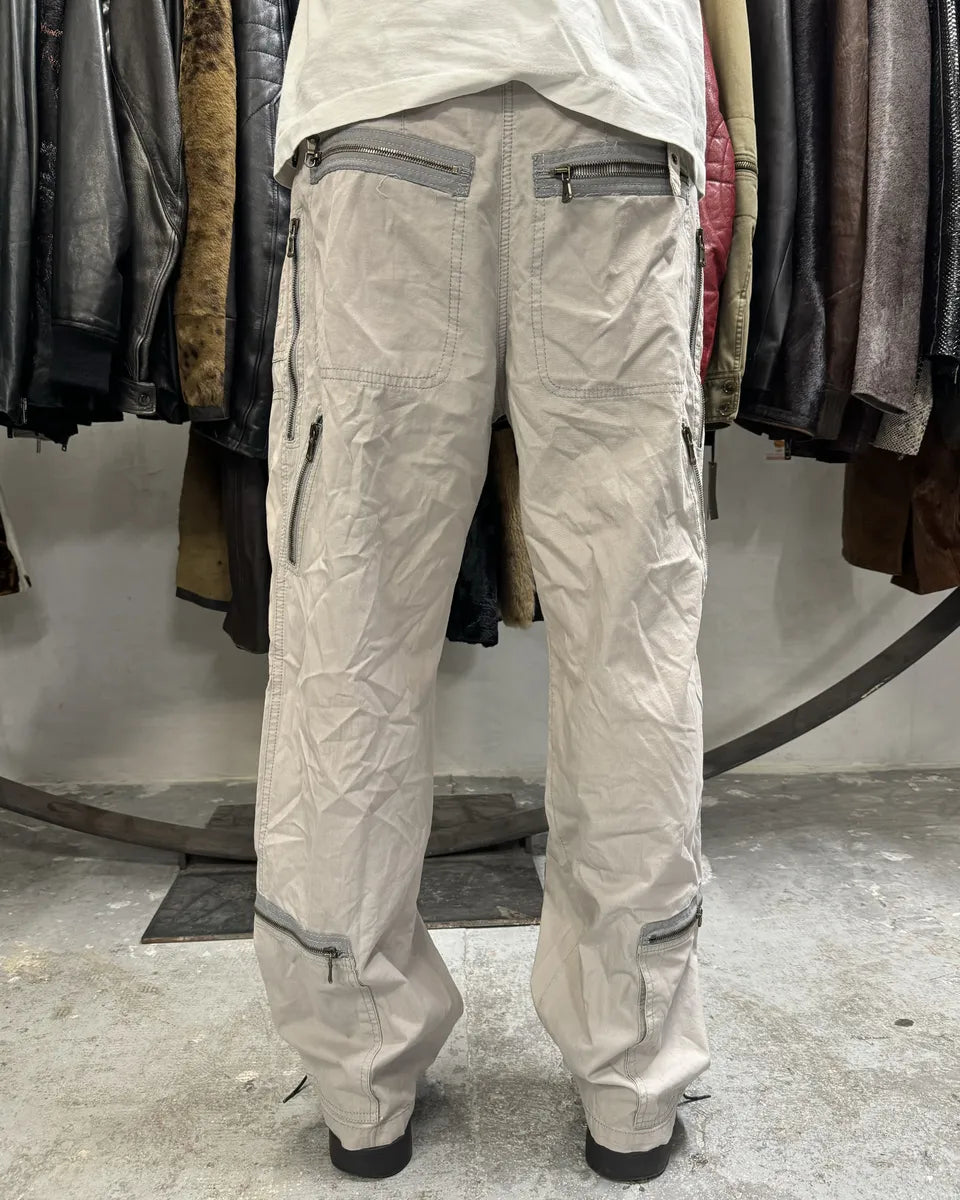 FW2006 Dolce & Gabbana Grey Multi Zips Cargo Beige Pants (L) 5