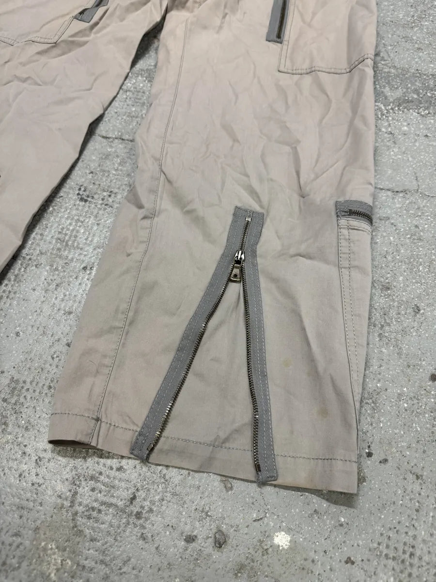 FW2006 Dolce & Gabbana Grey Multi Zips Cargo Beige Pants (L) 7