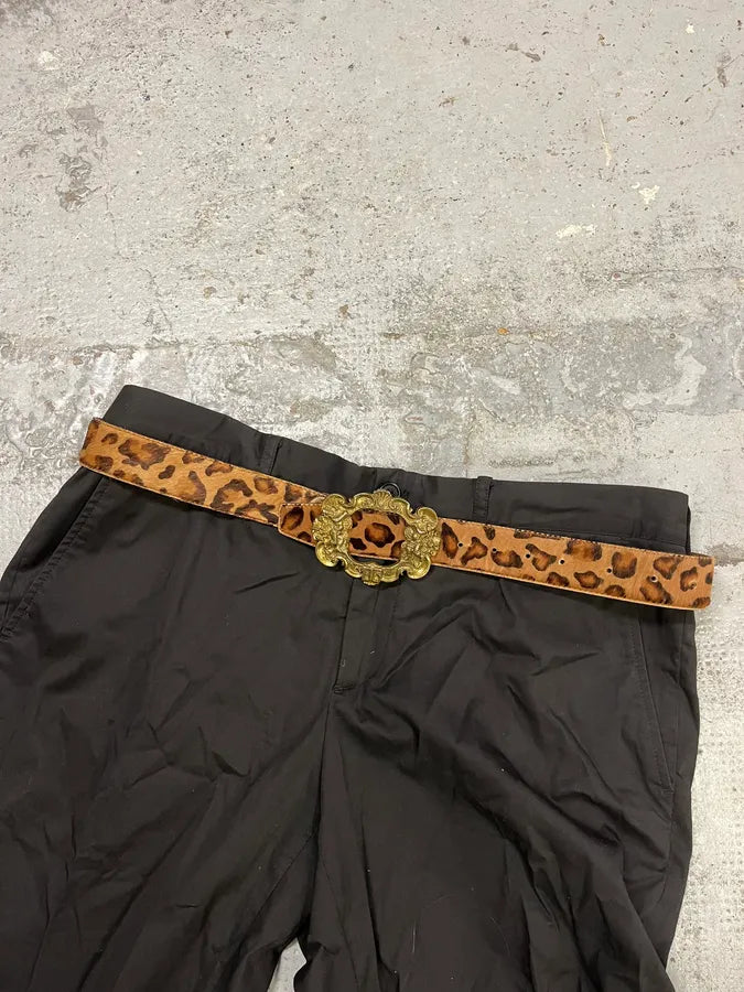 FW2006 Dolce & Gabbana Leopard Print Fur Leather Belt YhnrFUn 0