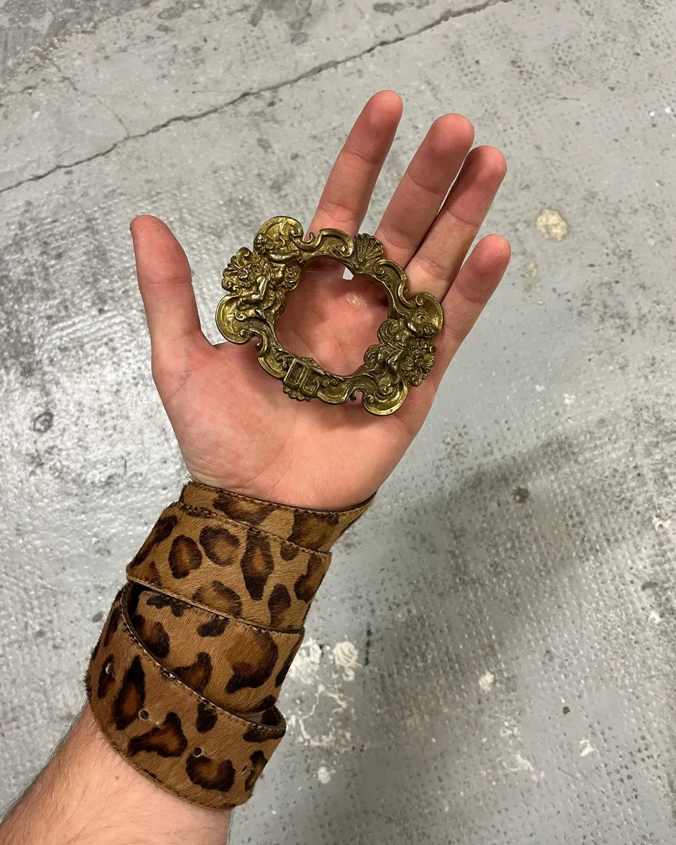 FW2006 Dolce & Gabbana Leopard Print Fur Leather Belt YhnrFUn 1