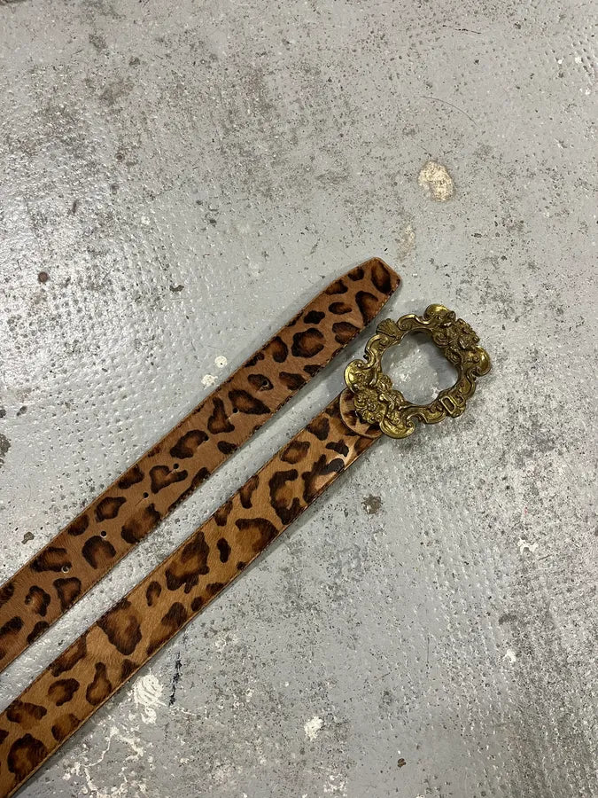 FW2006 Dolce & Gabbana Leopard Print Fur Leather Belt YhnrFUn 4