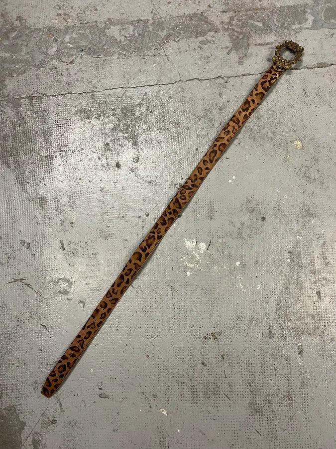 FW2006 Dolce & Gabbana Leopard Print Fur Leather Belt YhnrFUn 8