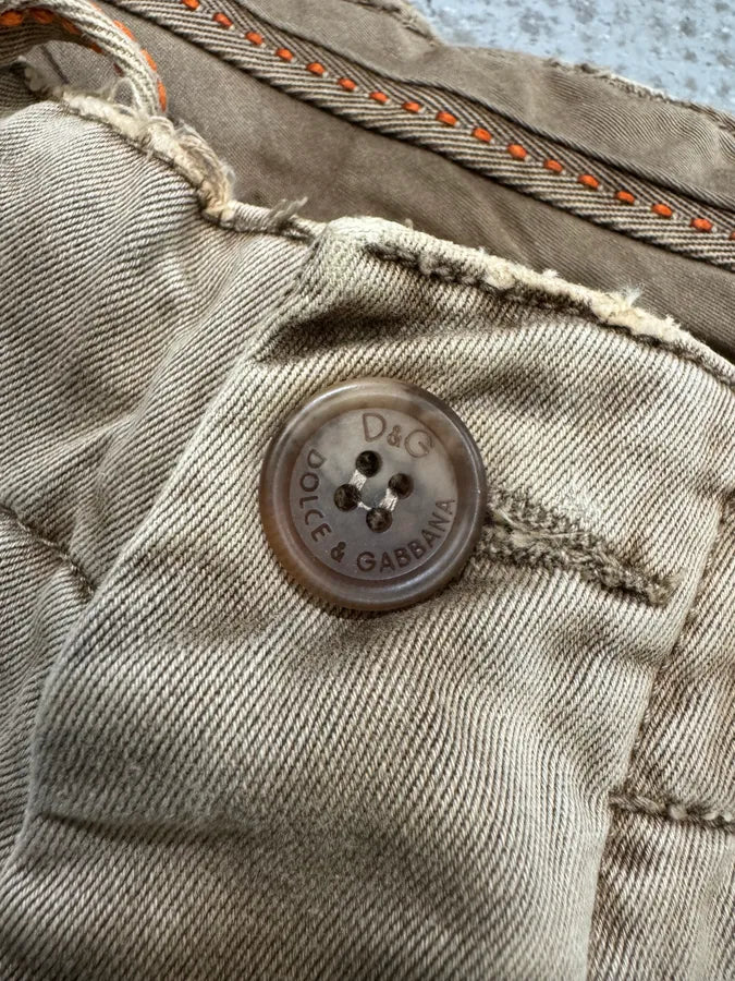 FW2006 Dolce & Gabbana Multi Pockets Cargo Beige Shorts (L) INVPZlo 8