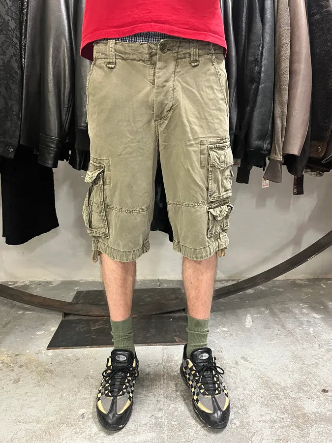 FW2006 Dolce & Gabbana Multi Pockets Olive Cargo Shorts (S/M) HzcFIfl 1