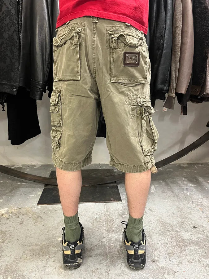 FW2006 Dolce & Gabbana Multi Pockets Olive Cargo Shorts (S/M) HzcFIfl 3