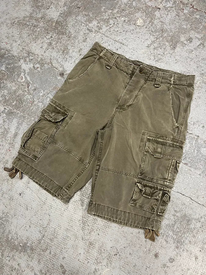 FW2006 Dolce & Gabbana Multi Pockets Olive Cargo Shorts (S/M) HzcFIfl 4