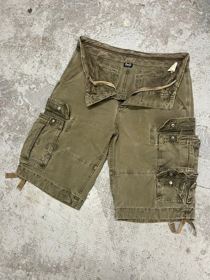 FW2006 Dolce & Gabbana Multi Pockets Olive Cargo Shorts XIEAVsY 5